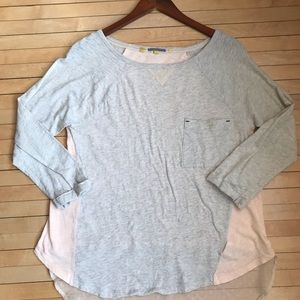 Anthropologie /Little Yellow Button mock-layer top